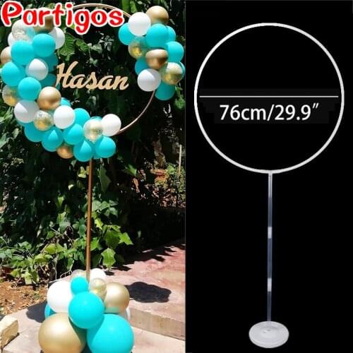 1set White Round Circle Balloon Holder Balloons Frame Decorations Column Stand for Wedding Party Baloons baby shower Decorations