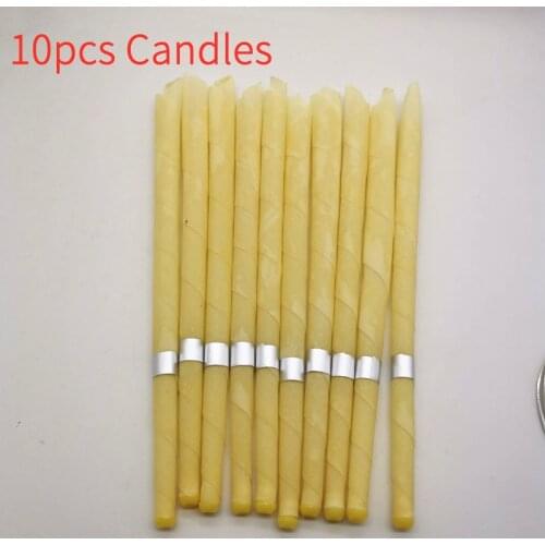 10pcs Ear Candles Ear Wax Clean Removal Natural Beeswax Propolis Indiana Therapy Fragrance Candling Cone Candle Relaxation