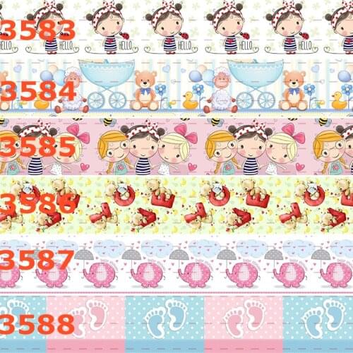 10yards - different sizes -Cartoon pattern printed Grosgrain ribbon - Cutie/lovely/girl/bear cartoon ribbon