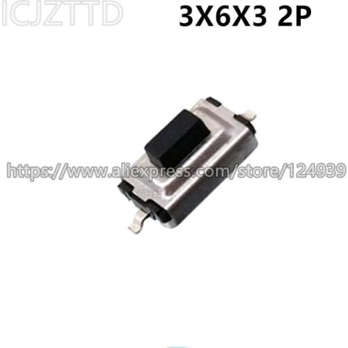 100pcs 3*6*3mm 3x6x3mm SMD 2P Micro Switch 3*6*3 H=3.0MM Button switch key switch Tact Switch