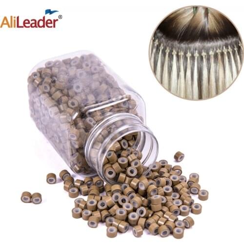 1000Pcs/Pack 5.0Mm Silicon Lined Micro Links Rings Beads For Hair Extentions Micro Rings Links Beads Silicone Micro Link Rings