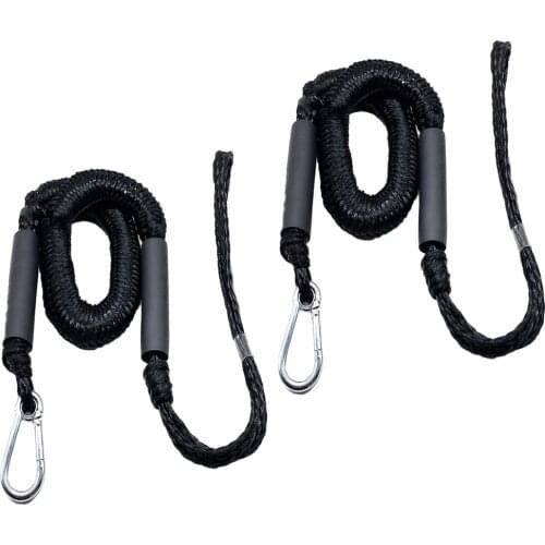 2 Packs Boat Bungee Dock Lines Bungee Cords Docking Rope Stretches 4ft Mooring Rope Foam Float Fishing Boat Kayak Accessories