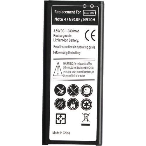 3800mAh EB-BN910BBE U/K Replacement Li-ion Battery For Samsung Galaxy Note 4 IV SM-N910 N910F N910 N910H N910S N910T N910V