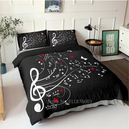 3D Digital Duvet Cover Music Note Printed Bedding Set Comforter Cover Kids Adult Bedding Set for Winter US/EU/AU Size