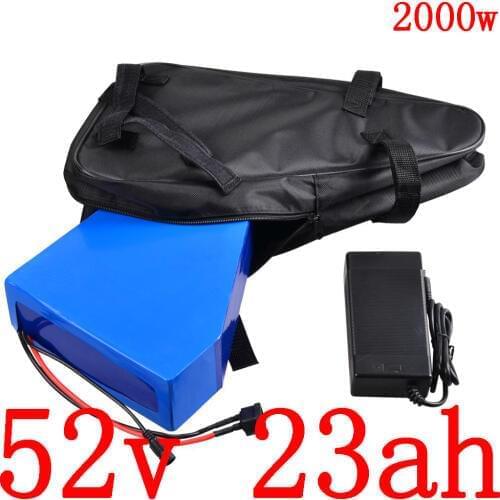 51.8V Triangle Lithium battery 52V 23AH electric bike battery 52V electric scooter battery for 48V 1000W 1500W 2000W ebike motor