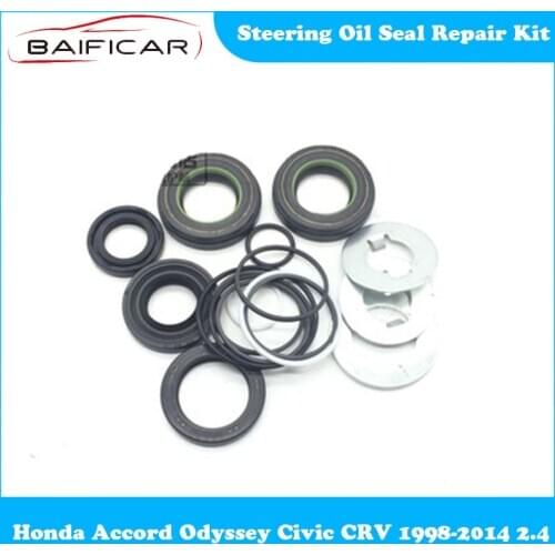Baificar Brand New Genuine Steering Oil Seal Repair Kit Sealing Rubber Ring for Honda Accord Odyssey Civic CRV 1998-2014 2.4