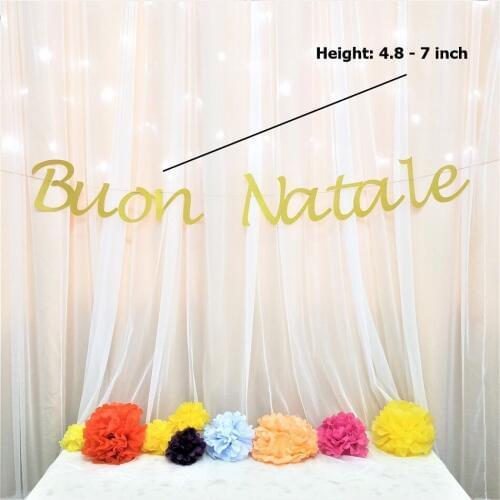 Buon Natale Glitter Letter Paper Banner DIY Hanging Garland Decorations For Italian Christmas Xmas Decor Drop Shipping 18 Colors
