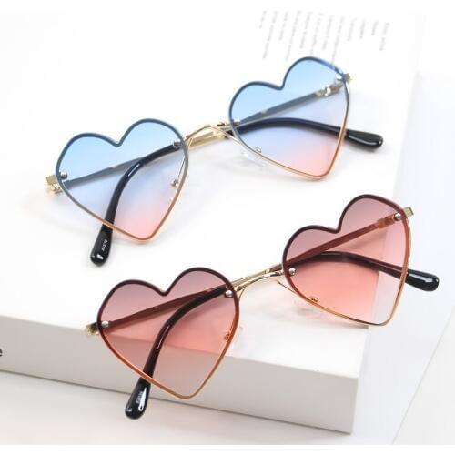 Love Heart Kid Metal Sunglasses for Girl Boys Vintage Cute Infant Baby Sun Glasses Toddler Children Oculos Gafas De Sol 2020