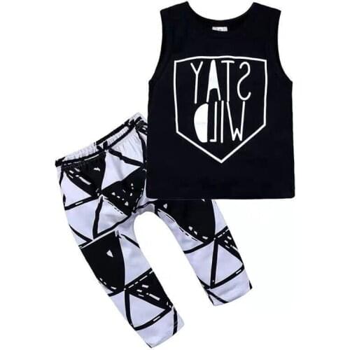 Cotton childrens suit baby two-piece T-shirt increase triangle K1