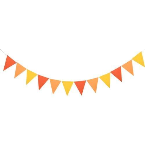 4M 12 Flags Orange and Yellow Flags Autumn Pennants Birthday Bunting Childrens Day Banner New Years Flags Decoration Supplies
