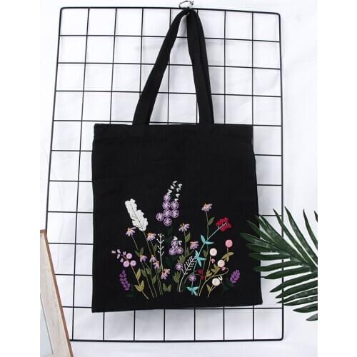 Embroidery Diy Canvas Bag Bag Hand Embroidery Made Into A Beginner Self-embroidered Handbag One-shoulder Bag Su Embroidery