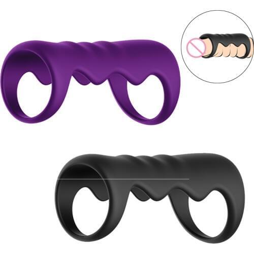 Male Silicone Chastity Cage Delayed Ejaculation Penis Ring Erectile Lasting Cock Ring Penis Extender Products Sex Toys For Men