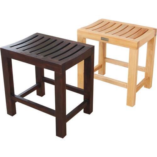 Solid wood short stool bathroom anti-corrosion small wooden bench shower room old man bath special seat slip non-slip waterproof