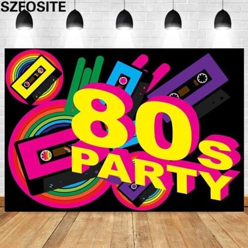 Nostalgic Theme 80s Tape Carnival Music Background Old Friends Party Decoration Photography Studio Photo Custom Vinyl Backdrop