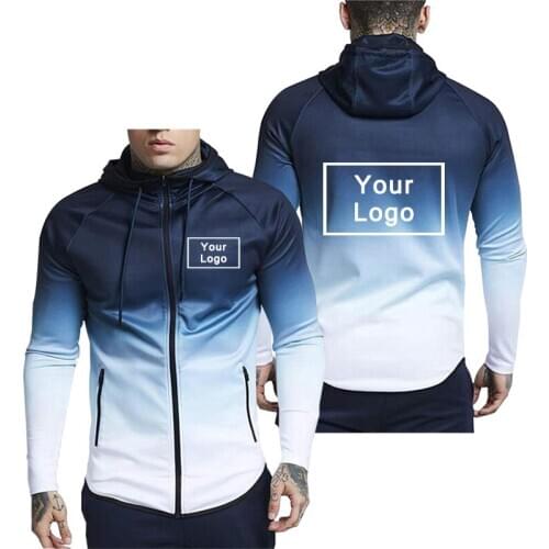 2021 Autumn Winter Fashion customistd your Logo Grdient Hoodies men Male Warm Coat Men Hoodies Sweatshirts