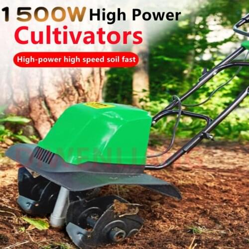 Portable Electrical Ploughing Machine Tiller Garden Soil Tilling Machine Hand Cultivator Scarifier Digging Loosening Equipment