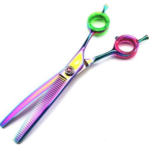 Professional JP440c 7 inch High quality Pet dog Grooming Scissors Curved thinning shears