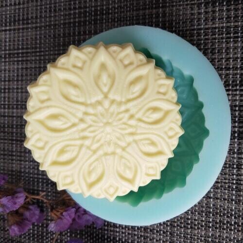 PRZY QT0124 Embossed Flower Silicone Mold Fatima Soap Cake Mould Handmade Soap Making Molds Candle Silicone Mold Resin Clay Mold
