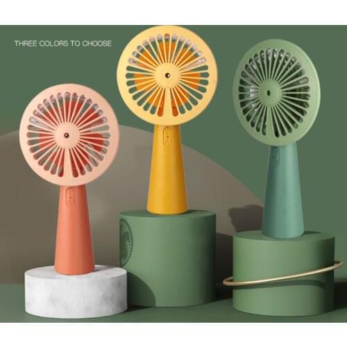 1 Pc Handheld Nano Spray Fan Mini USB Rechargeable Air Humidifying Cooler Fan with 3 Adjustable Wind Speed for Home Office