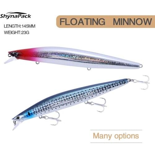 Fishing Lure Minnow 145mm 23g fioating Artificial Bait Plastic Wobblers Tackle Pesca Far-casting Hard Baits Tungsten Weight