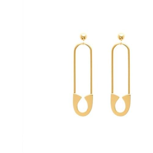New Unique Design Long Pin U-shaped Geometrical Hoop Earrings Stainless Steel Beautiful Woman Earring Female Fashion Jewelry
