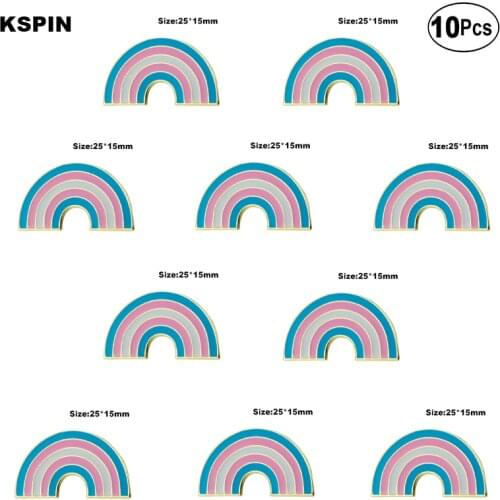 Transgender Rainbow Shape Lapel Pin Flag badge Brooch Pins Badges 10Pcs a Lot