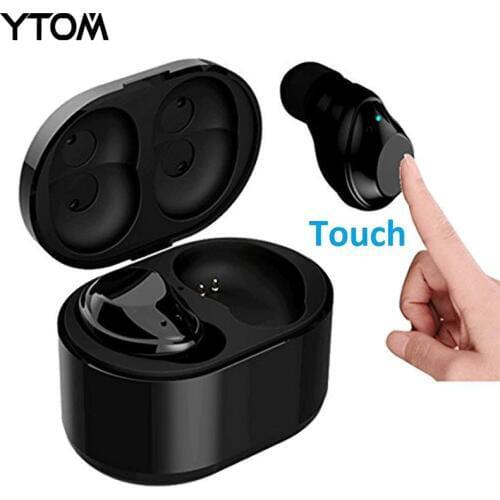 YTOM IPX5 Waterproof Mini TWS Wireless Bluetooth 5.0 Headphones With Touch key Sport running Earphone For Smartphone PC MP3