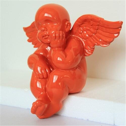 EUROPEAN STYLE ANGEL ORNAMENT CREATIVE RESIN ANGEL WALL HANGING BACKGROUND WALL DECORATION CAN SIT AND HANG HOME DECOR A1502