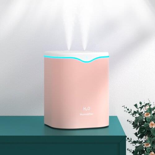 Double Nozzle Air Humidifier USB Aroma Diffuser 2000ml Ultrasonic Aromatherapy Essential Oil Diffuser with LED Lamp for Home