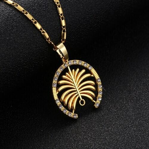 New style Dubai Palm Island shape ladies necklace pendant exquisite plant fashion to send female souvenir gifts