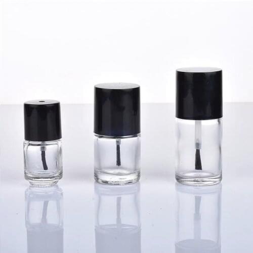 10pieces set Nail polish bottle empty bottle clear glass bottle brush nail polish glue bottle round travel packaging wholesale