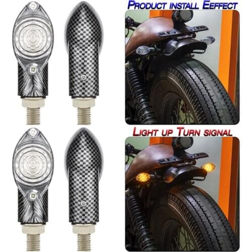 2/4Pcs 12V Universal Flashing Motorcycle LED Turn Signal Lights Waterproof Led Indicator Light Amber Blinker Light Bike Lamps