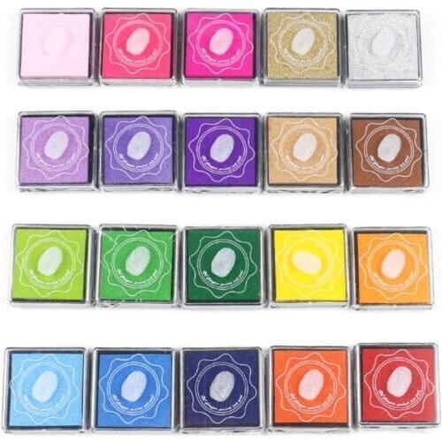 20 Colors Ink Pad DIY Scrapbooking Album Finger Painting Inkpad Stamps Sealing