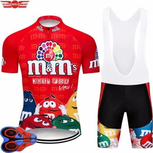 2021 Funny Cycling Jerseys Short Sleeve Mens MTB Mountain Bike Clothing Road Bicycle Wear Breathable Bib Gel Set Maillot Culotte