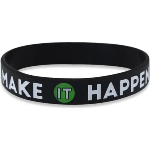 300pcs Make IT Happen Motivational Silicone Bracelets Rubber Wristbands Free Shipping by DHL