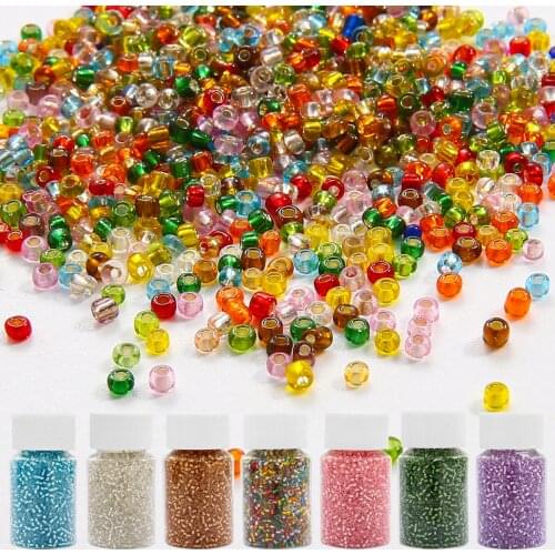 3000pcs Bottled 2mm Glass Seed Beads Charm Czech Beads Small Beads DIY Earring Bracelet Necklace For Jewelry Making Accessories