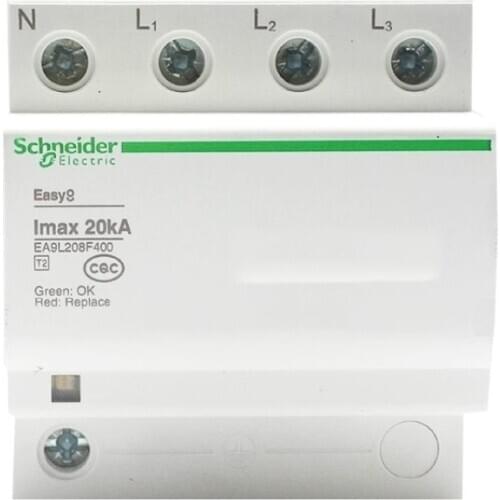 3P + N power distribution network surge protector IMAX: 20kA DIN rail installation EA9L208F400 with remote indication signal