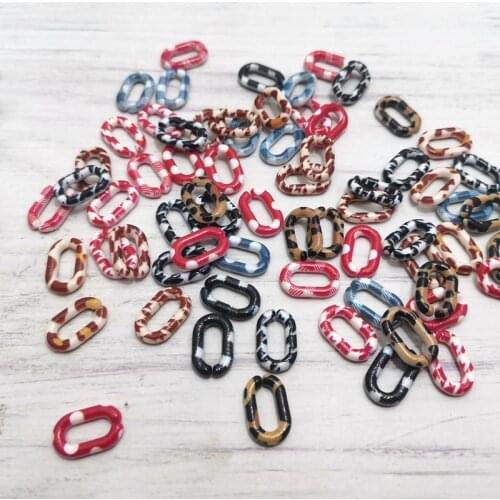 40pcs/lot Print Color Acrylic Buckle Beads DIY Glasses Chains Mask Chains Earrings Necklace Mobile Chains Accessories N465