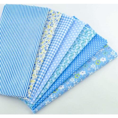 Booksew Cotton Fabric light Blue Color Various Design Fat Quarter Pillow Quilting Meter Sewing Texitle Tissue Patchwork Curtain