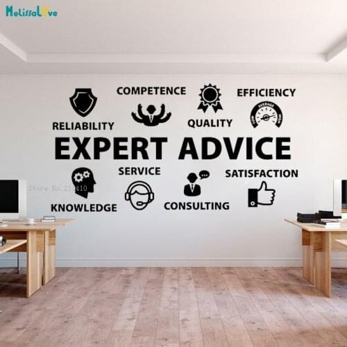 Expert Advice Content Wall Sticker Office Decor Business Decals Worker Inspire Motivation Removable Vinyl Murals YT2759