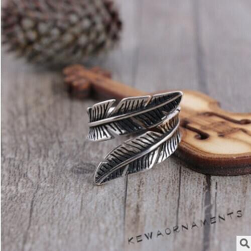 Luxury Brand Big Feather Rings For Women Wedding Statement Jewelry Valentines Gifts Lover Finger Ring 2021