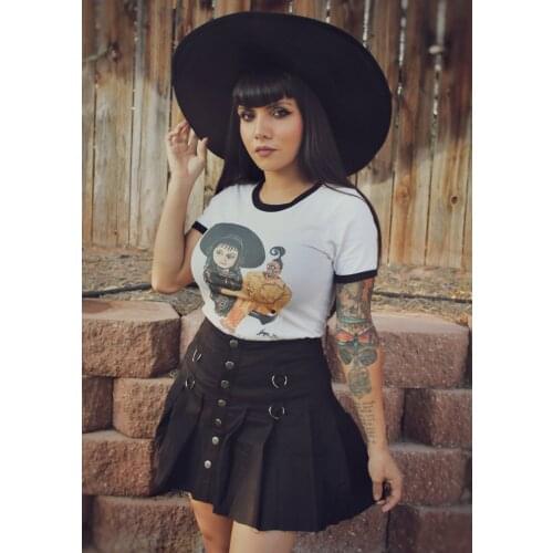 Colored Gothic Play with Us ringer witch art T-Shirt 100% Cotton graphic casual funny tumblr women tumblr Fashion tshirt top tee