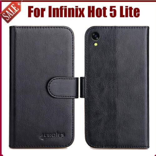 Hot Sale! Infinix Hot 5 Lite Case New Arrival 6 Colors High Quality Flip Leather Protective Cover Phone Bag