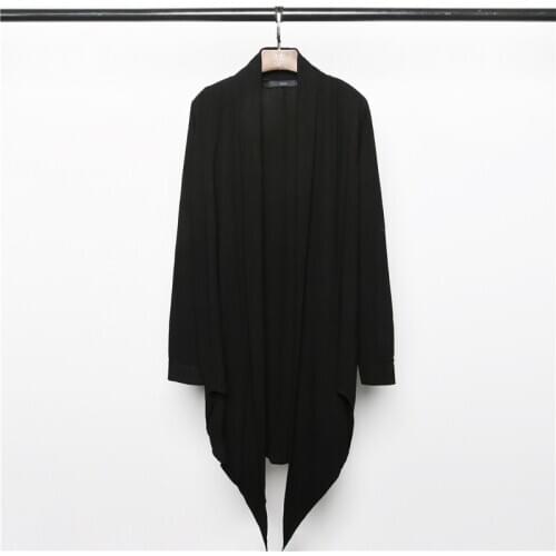 Spring dark original street fashion street simple bat sleeve loose mid-length cardigan windbreaker jacket male trend