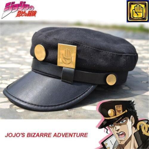 Anime JoJos Bizarre Adventure Jotaro Kujo Joseph Army Military JOJO Cap Hat+Badge Animation around Free shipping