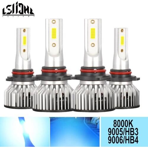 LSlight 9005/HB3 9006/HB4 LED Headlight Bulbs Kit Ice Blue 8000K High Low Beam Auto Car Conversion For Nissan Armada 2005-2015