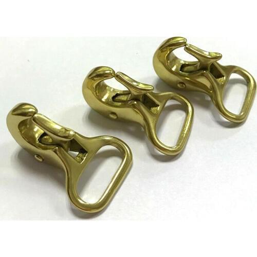 DIY leather craft bag belt solid brass metal snap hook buckle 2pcs/lot