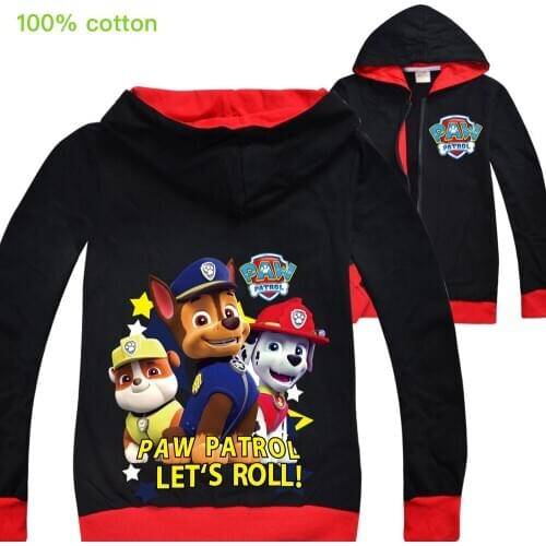 Boys PAW PATROL Clothes Zipper Cartoon Hooded Jacket Toddler Kids Children Coat Casual Autumn Outerwear for Girl