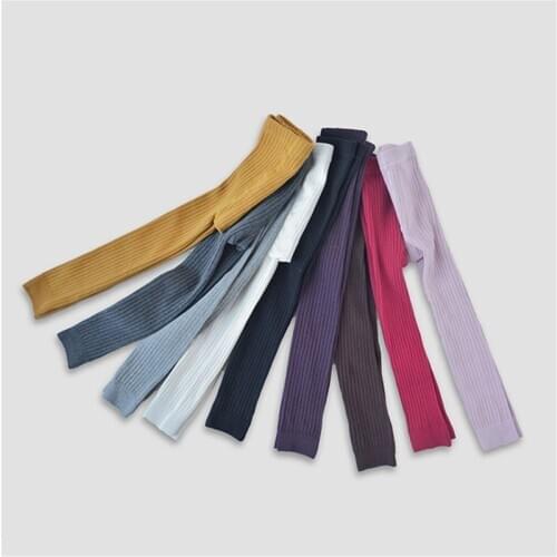 New Autumn Spring Baby Girls Boys Leggings Cotton Knitted Toddler Kids Pants Striped Skinny Children Trousers Princess Pantyhose