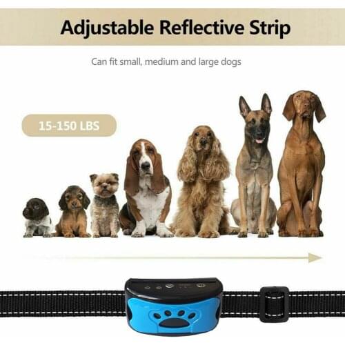 LHUANG 2020 New Auto Sensing 7 Level Dog Training Waterproof No Shock Anti Bark Collar Pet Supplies Adjustable Sound Vibration